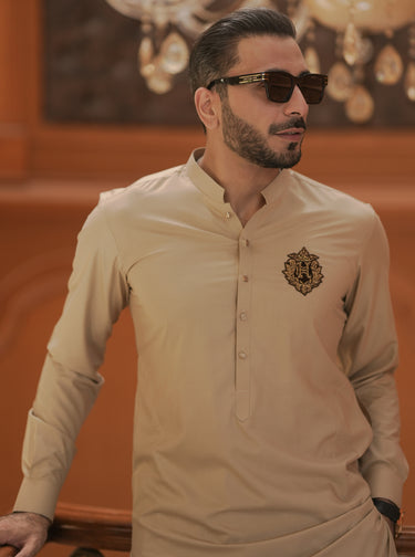 Beige Kurta Pajama Humayun Alamgir