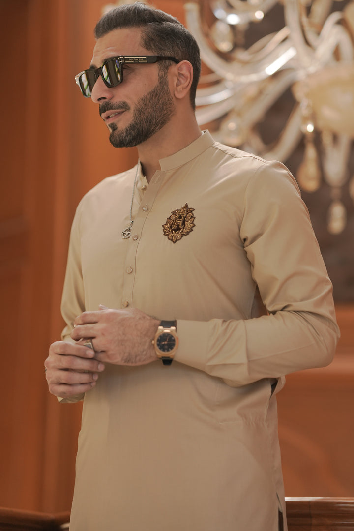 Beige Kurta Pajama Humayun Alamgir