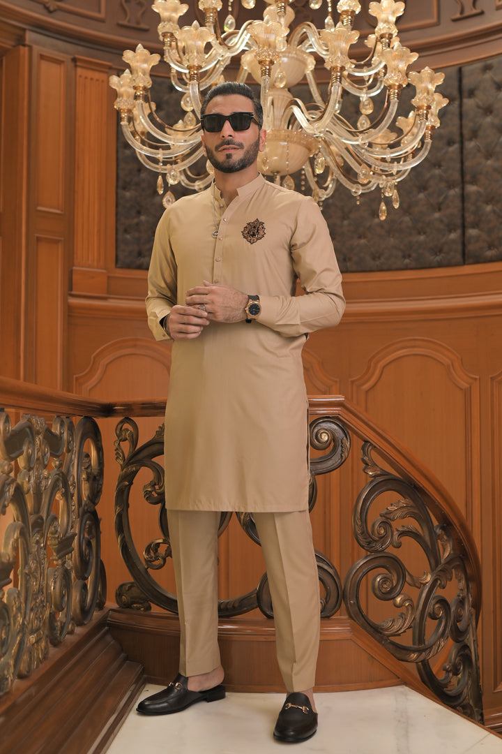 Beige Kurta Pajama Humayun Alamgir S
