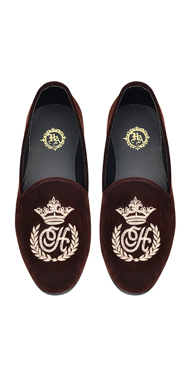 Brownish Velvet Pumps Shoes humyaunalamgir