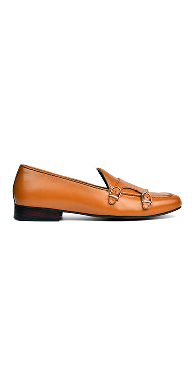 Tan Brown Double Strap Monk Shoes humyaunalamgir