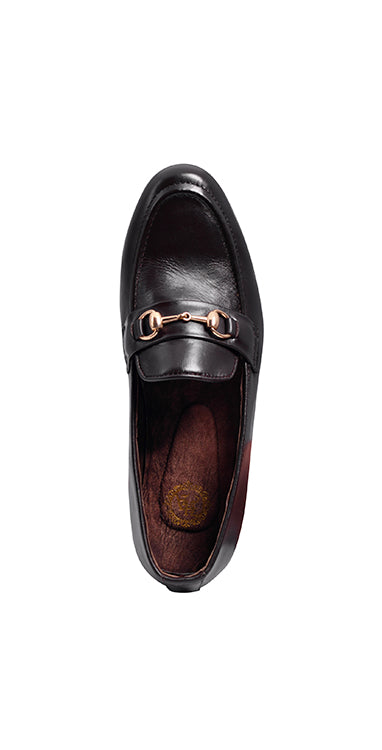 Brown Leather Chain Moccasin Shoes humyaunalamgir