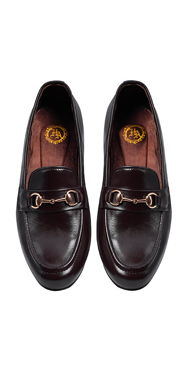 Brown Leather Chain Moccasin Shoes humyaunalamgir