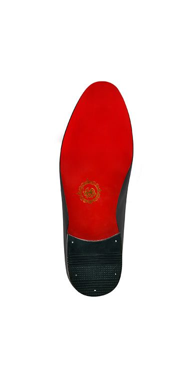 Black Burnish Leather Moccasin Shoes humyaunalamgir