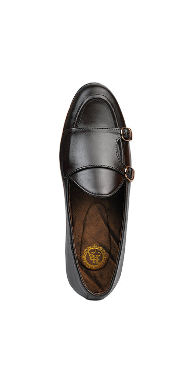 Dark Brown Double Strap Monk Shoes humyaunalamgir