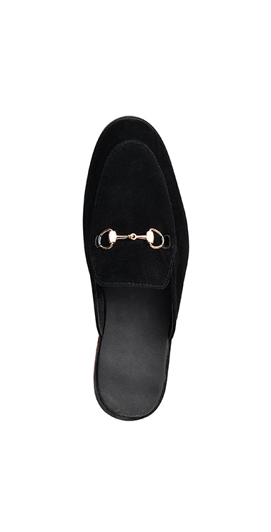 Black Out Velvet Back Open Zapata Shoes humyaunalamgir