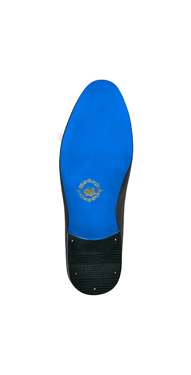 Black Out Velvet Back Open Zapata Shoes humyaunalamgir