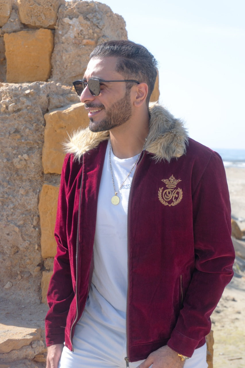 Maroon Velvet Jacket HumayunAlamgir S Maroon